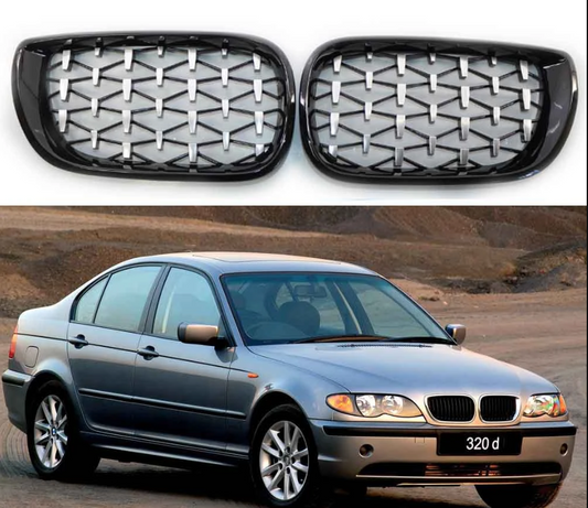 Diamond style grill for BMW E46 4D 2002-2005