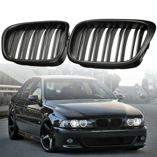 Front Center Matte Black Wide Kidney Hood Grille Grill For BMW E39